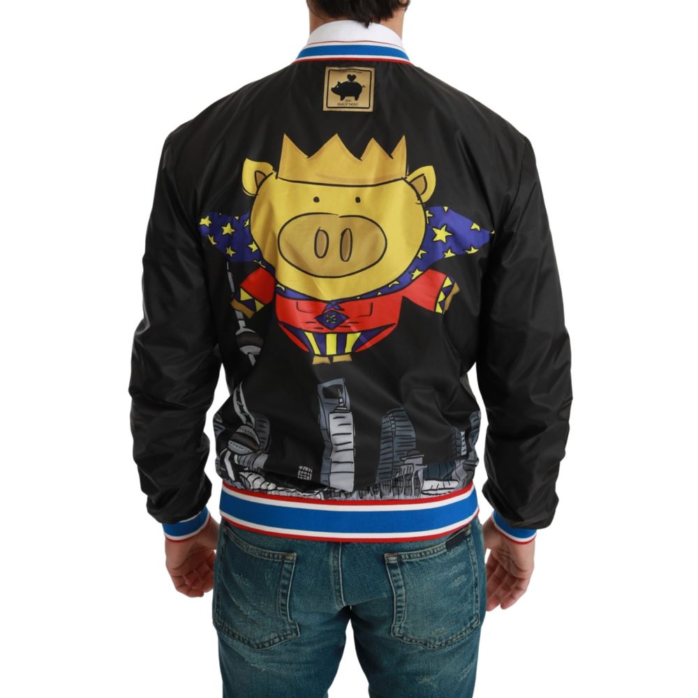 Dolce & Gabbana Black Polyester Bomber
