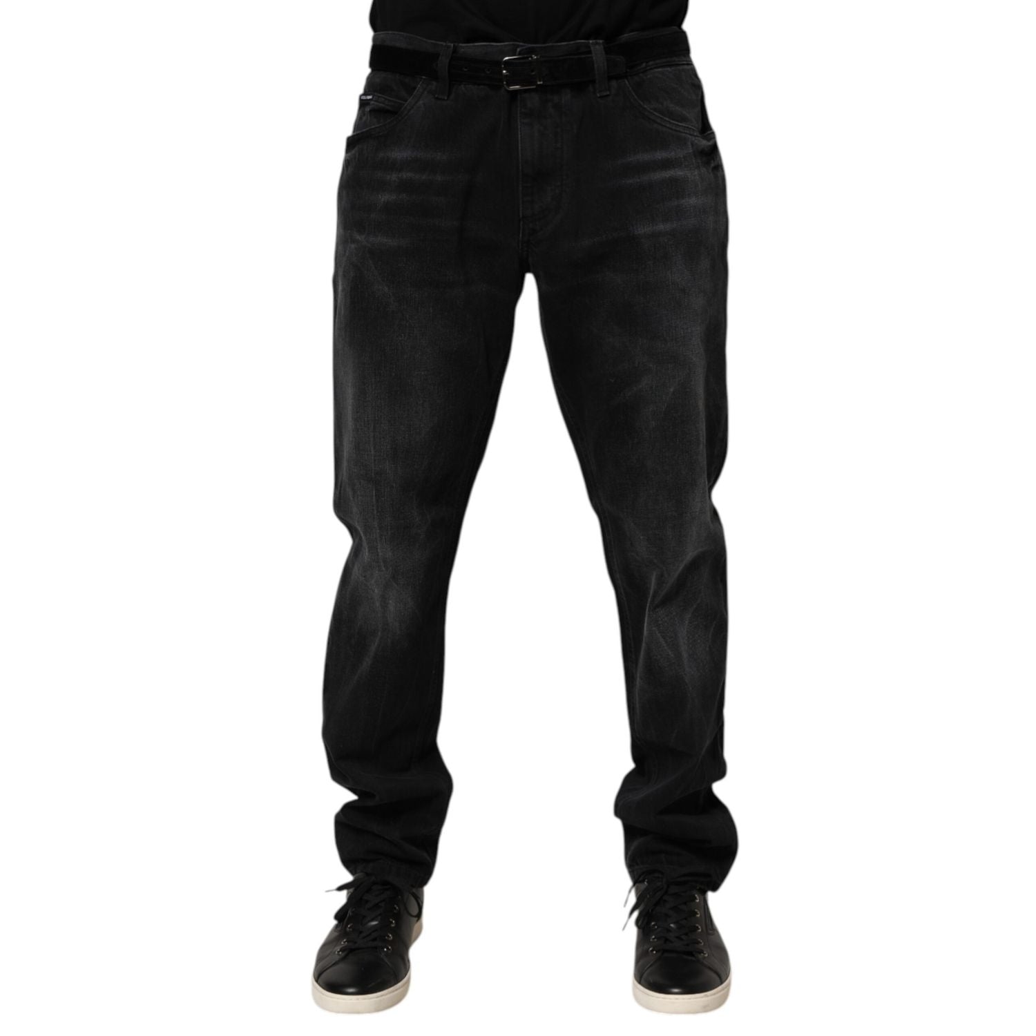 Dolce & Gabbana Black Washed Cotton Skinny Men Denim Jeans