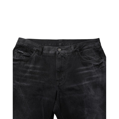 Dolce & Gabbana Black Washed Cotton Skinny Men Denim Jeans