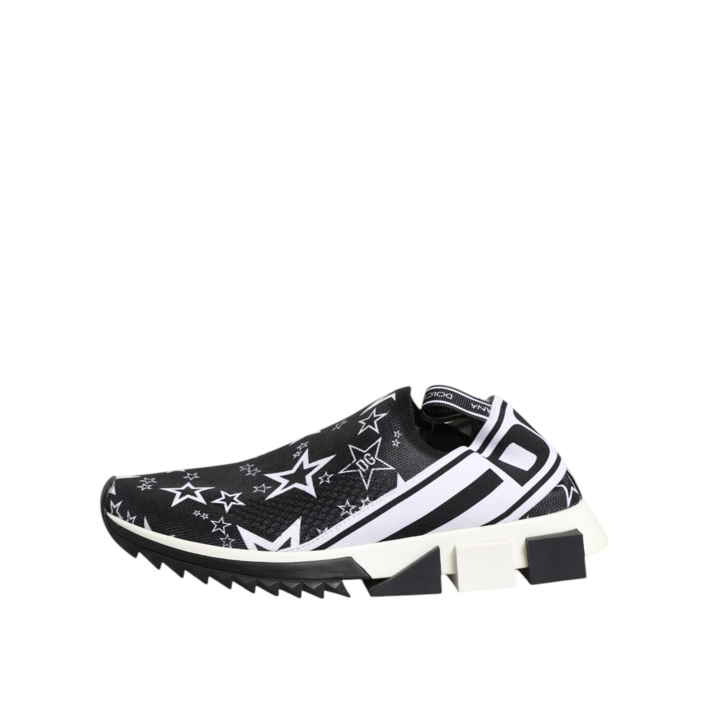 Dolce & Gabbana Black White Sorrento Low Top Sneakers Shoes in fabric with rubber sole and logo details