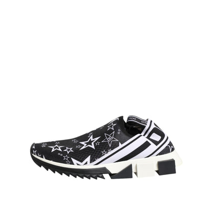 Dolce & Gabbana Black White Sorrento Low Top Sneakers Shoes in fabric with rubber sole and logo details