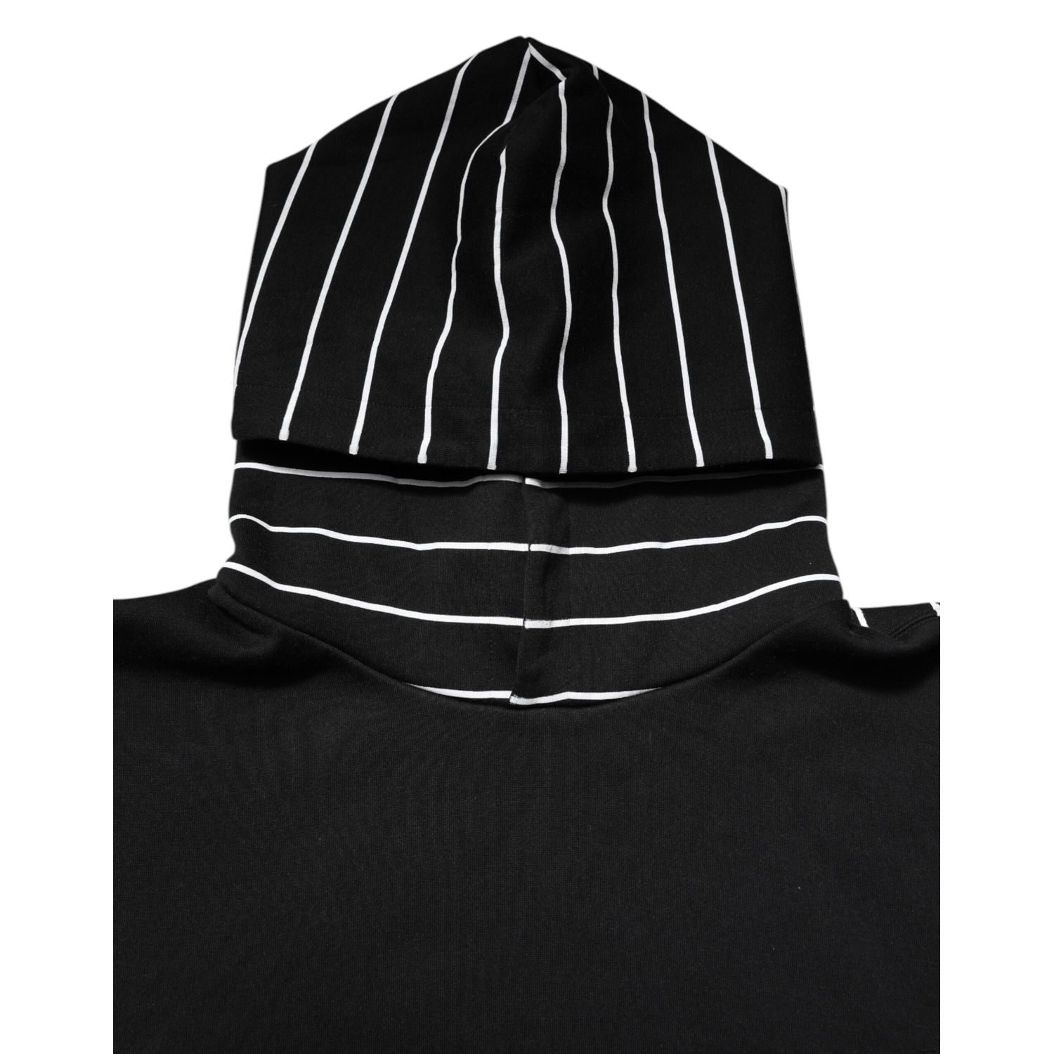 Dolce & Gabbana Black White Stripe Hooded Sweatshirt Sweater