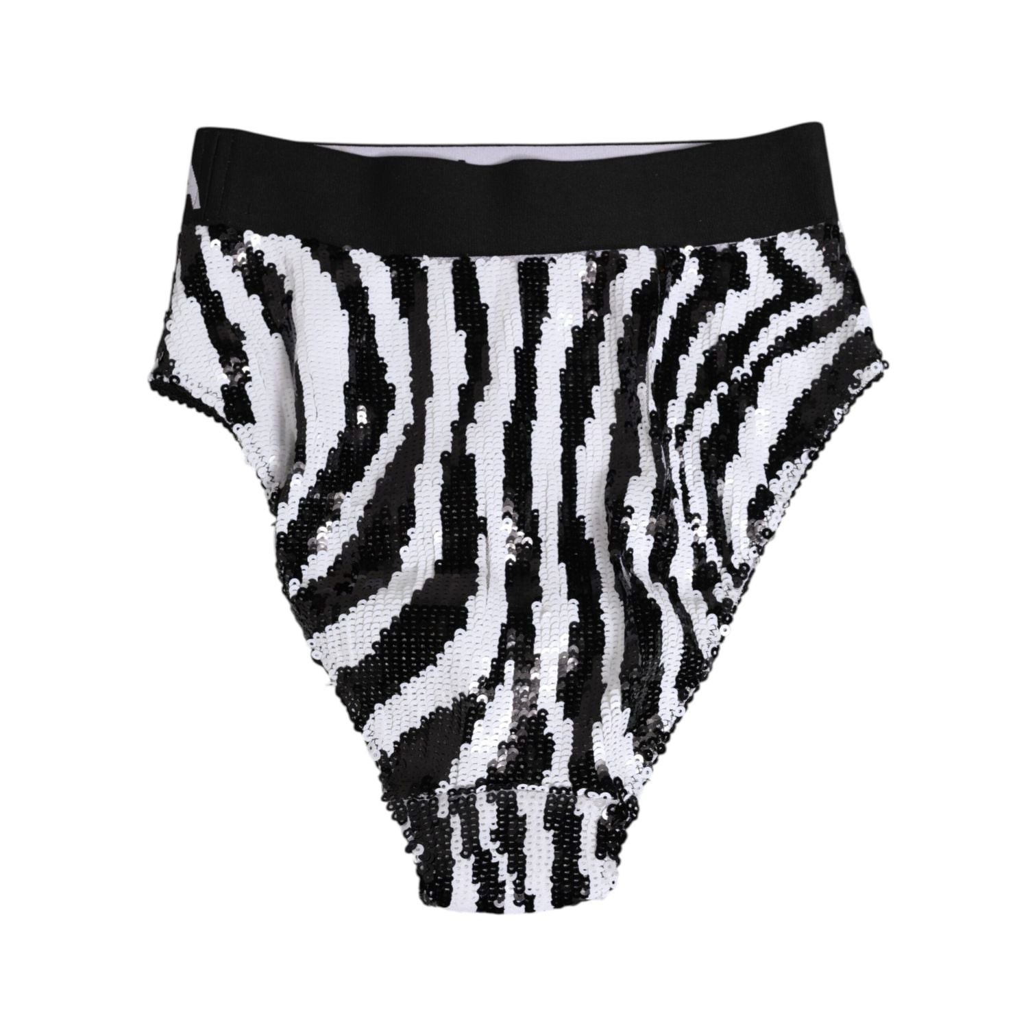 Dolce & Gabbana Black White Stripes High Waist Panty Underwear