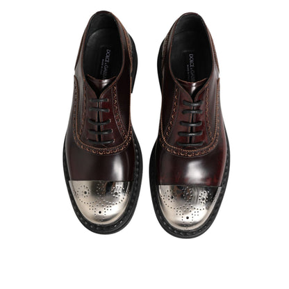 Dolce & Gabbana Brown Leather Lace Up Dress Men Oxford Shoes