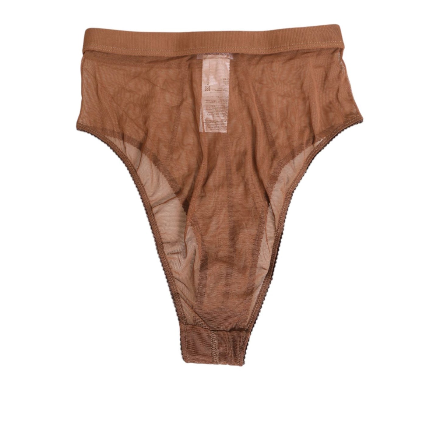 Dolce & Gabbana Brown Sheer Mesh High Waist Briefs Underwear