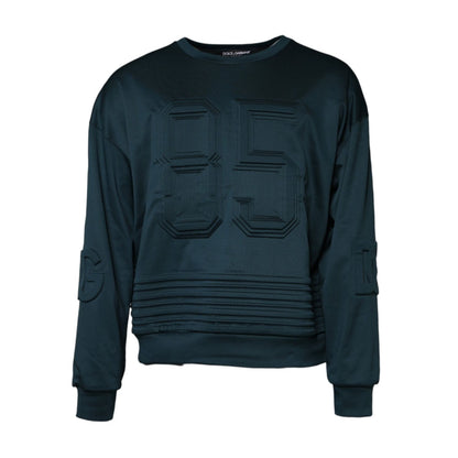 Dolce & Gabbana Dark Green Embossed Logo Pullover Sweater