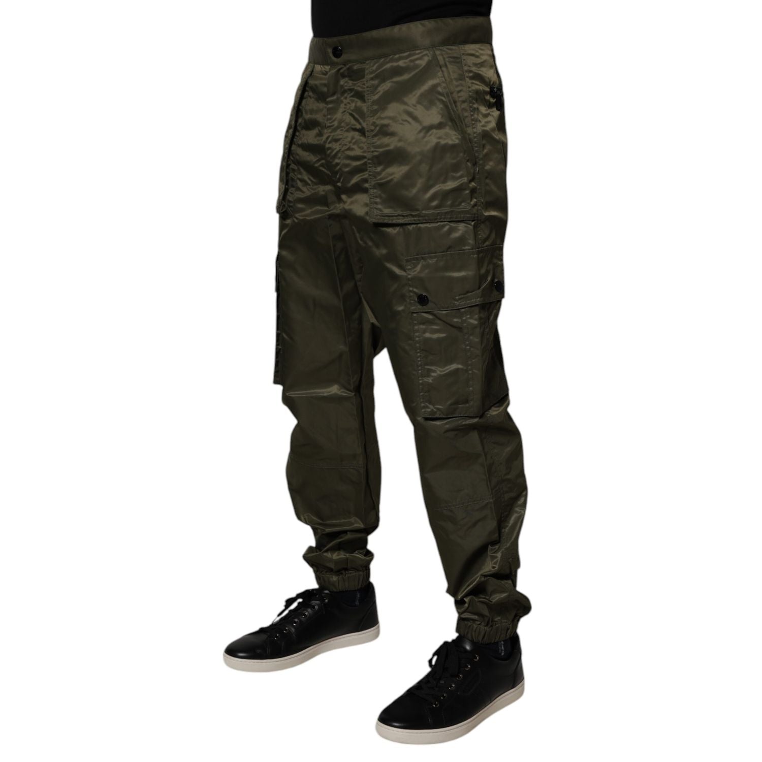 Dolce & Gabbana Dark Green Nylon Cargo Pants
