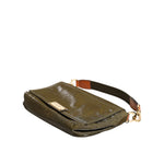 Dolce & Gabbana Dark Green Nylon Logo Plaque Shoulder Strap Borse Bag, elegant design with zipper closure and logo details.