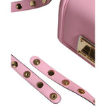 Dolce & Gabbana Baby Pink LOLA Leather Studded Crossbody Strap Bag Dolce & Gabbana Rosy Brown