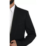 Dolce & Gabbana Black Single Breasted Formal Coat Blazer Dolce & Gabbana Black