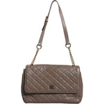 Dolce & Gabbana Brown Quilted Leather Shoulder Purse Satchel Bag Dolce & Gabbana Dim Gray