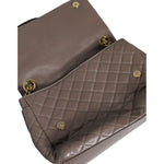 Dolce & Gabbana Brown Quilted Leather Shoulder Purse Satchel Bag Dolce & Gabbana Dim Gray
