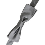Dolce & Gabbana Gray Satin Silk Adjustable Neck Men Papillon Bow Tie Dolce & Gabbana Slate Gray