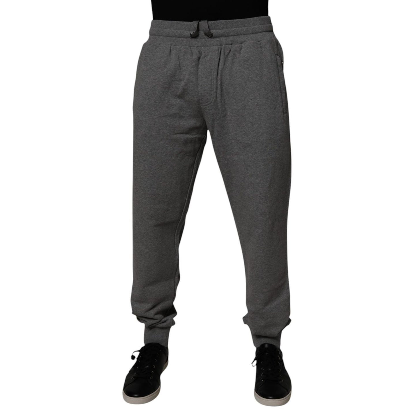 Dolce & Gabbana Gray Logo Cotton Jogger Men Sweatpants Pants