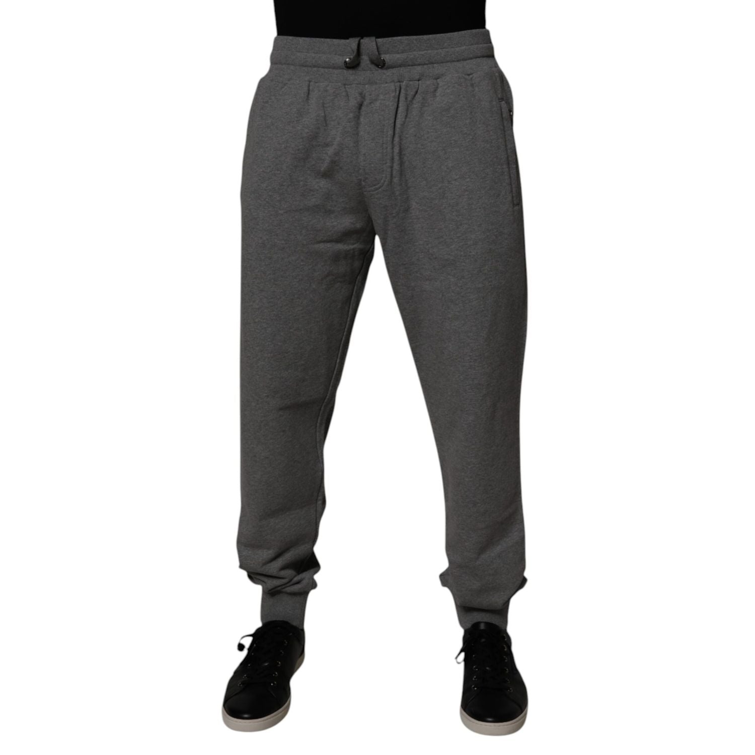 Dolce & Gabbana Gray Logo Cotton Jogger Men Sweatpants Pants