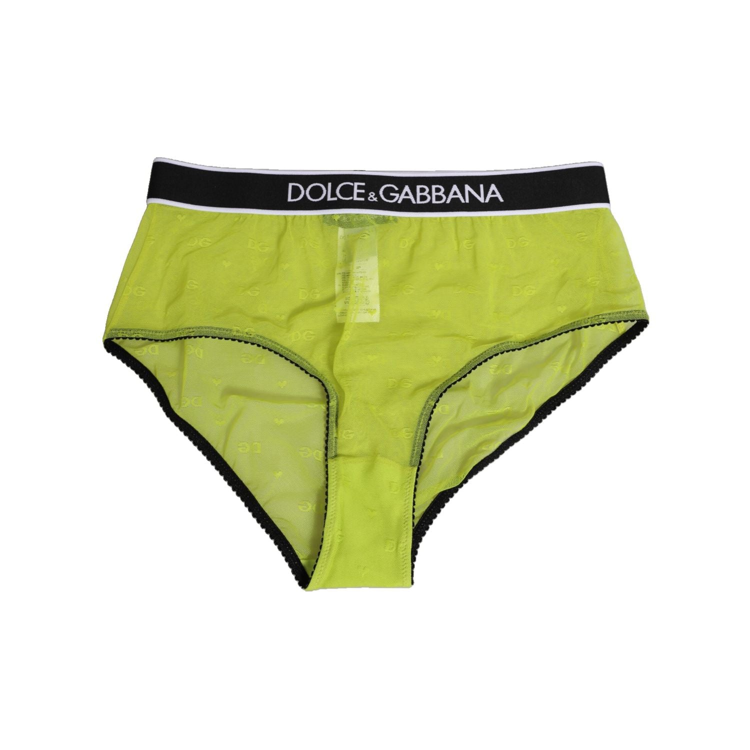 Dolce & Gabbana Green Nylon Logo Waistband Brief Panty Underwear