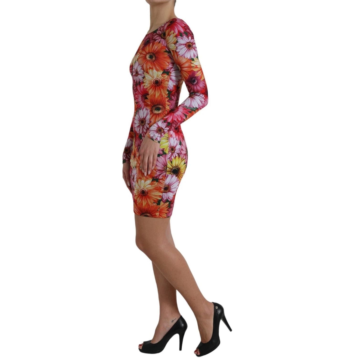 Dolce & Gabbana Multicolor Floral Print Sheath Mini Dress