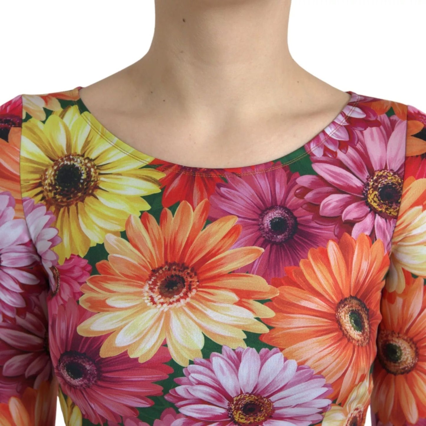 Dolce & Gabbana Multicolor Floral Print Sheath Mini Dress