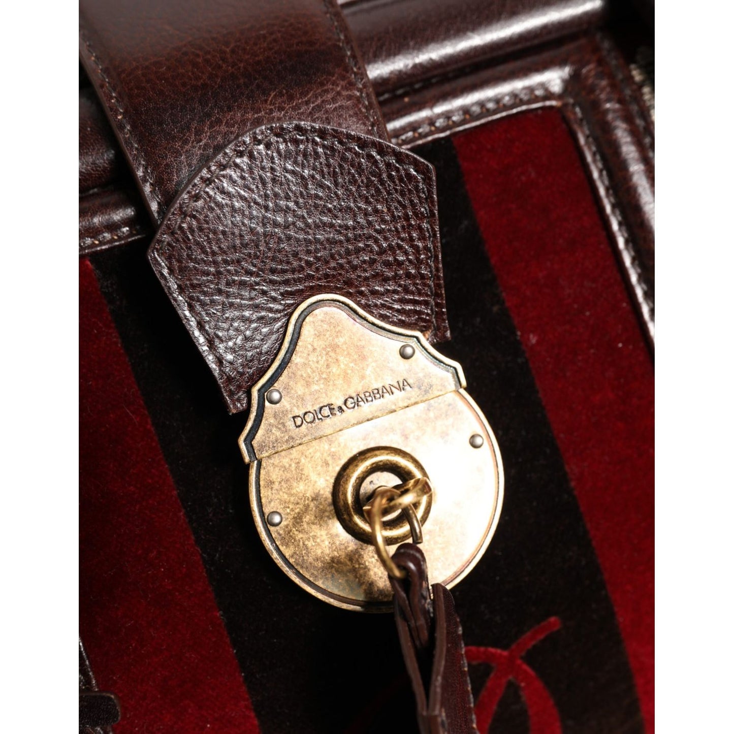 Dolce & Gabbana Multicolor Leather Jacquard Velvet Travel Duffle Bag