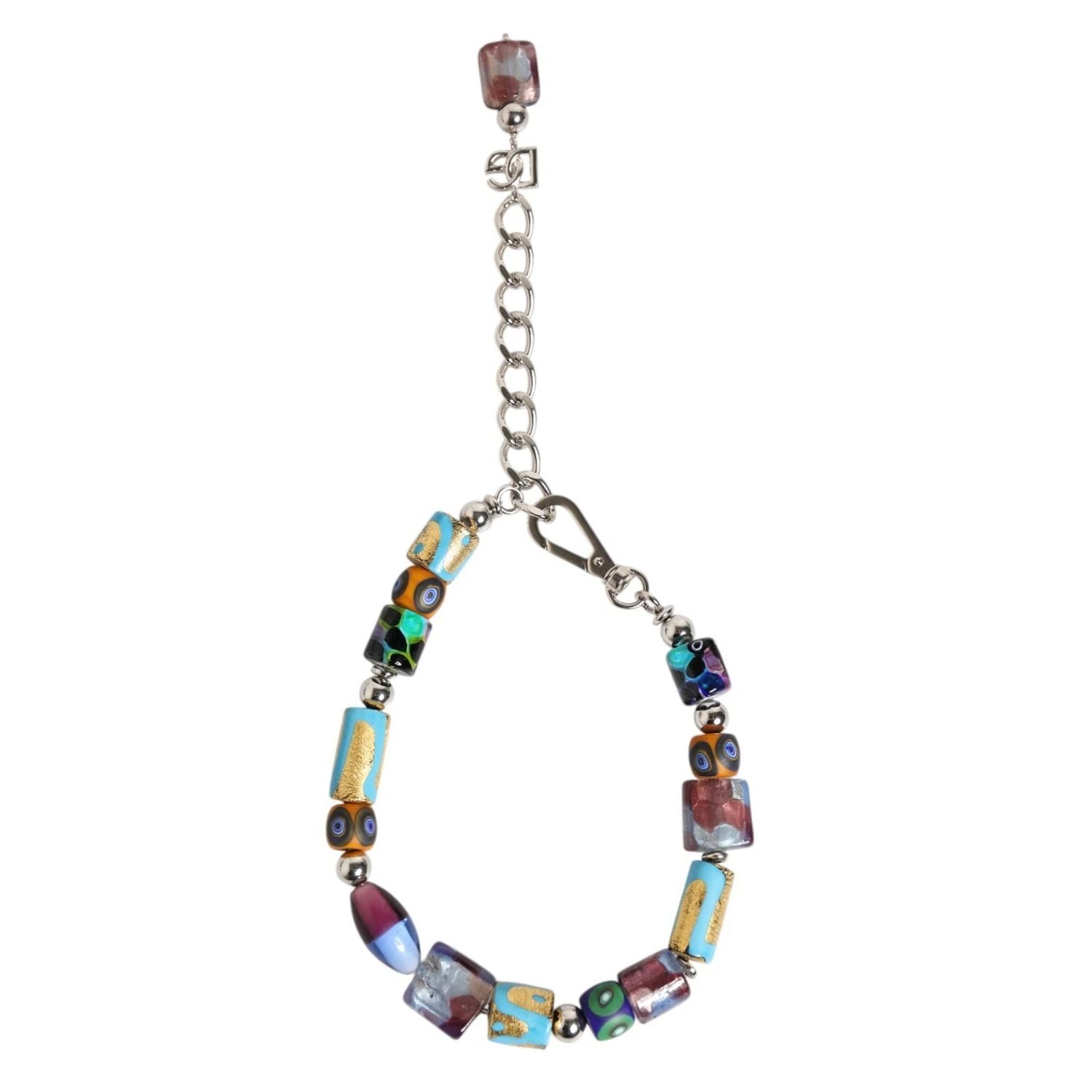 Dolce & Gabbana Multicolor Murano Glass Beads Brass Zamak Necklace