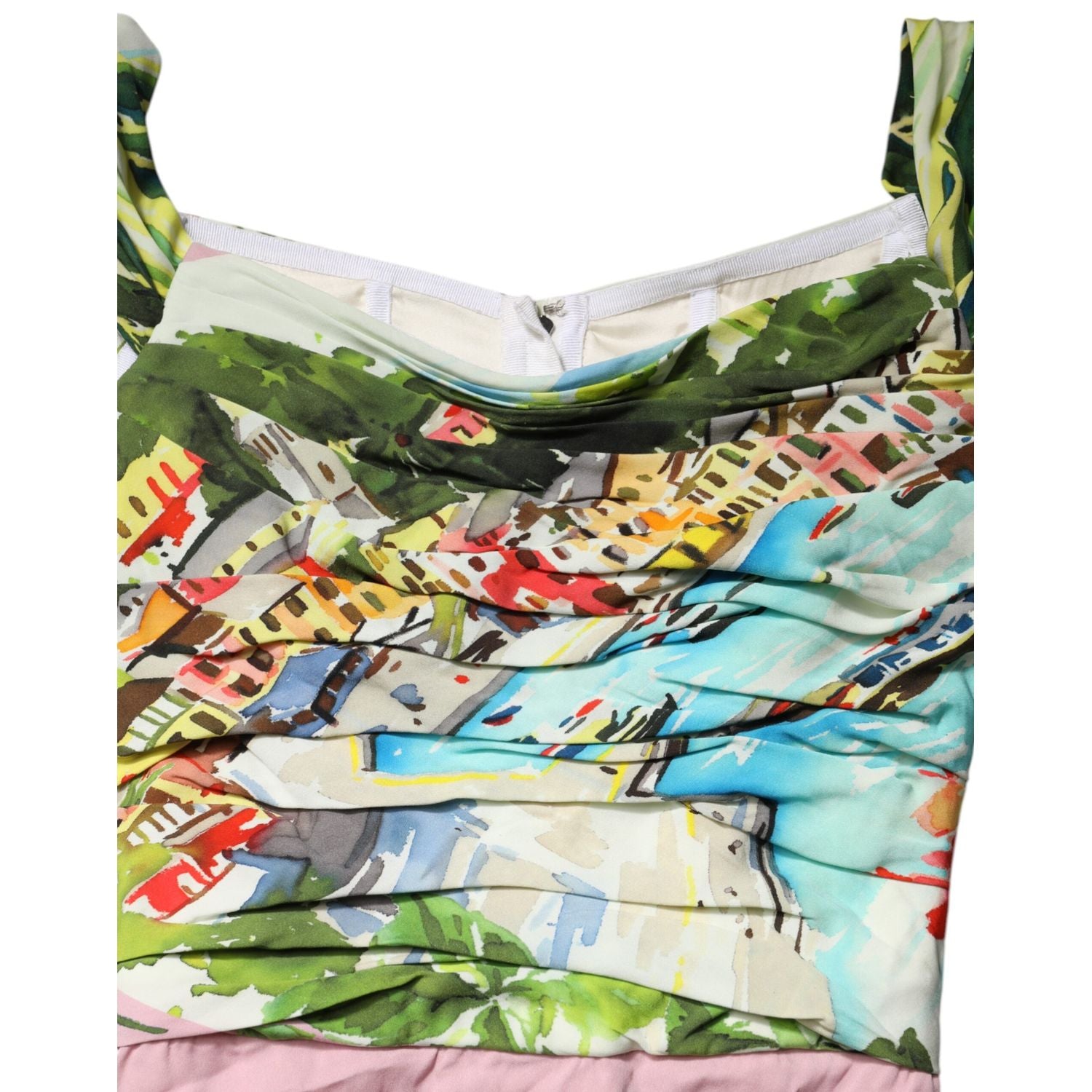 Dolce & Gabbana Multicolor Off Shoulder Long Sheath Dress