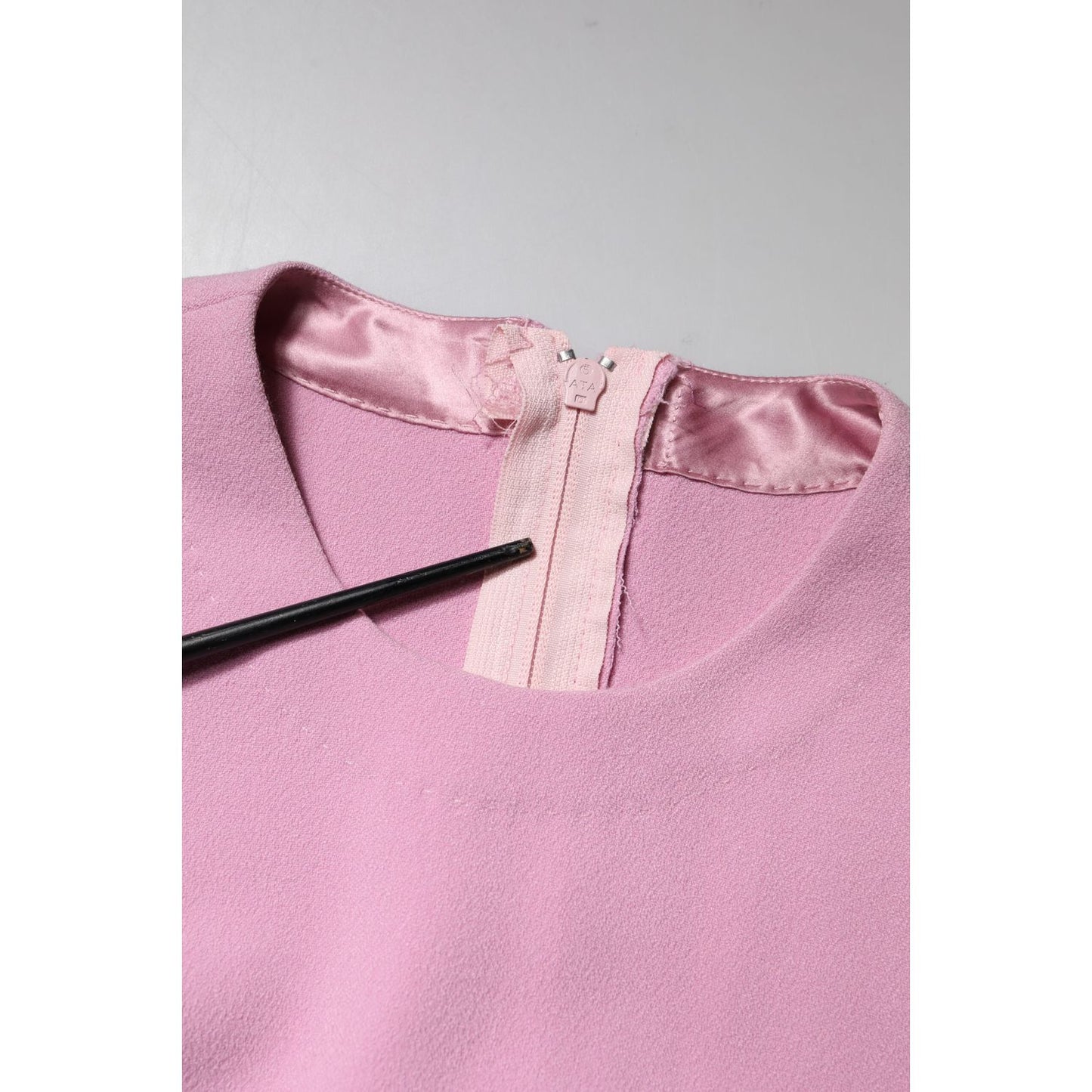 Dolce & Gabbana Pink Polyester Long Sleeves Sheath Mini Dress