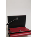 Dolce & Gabbana Red Leather Bold Logo Print Trifold Men Card Holder Wallet open view