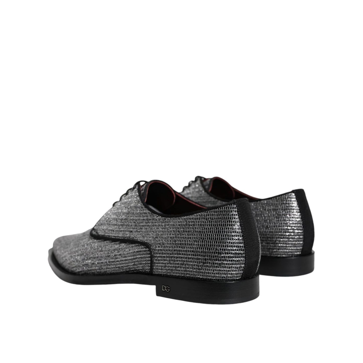 Dolce & Gabbana Silver Polyurethane Derby Formal Dress Shoes