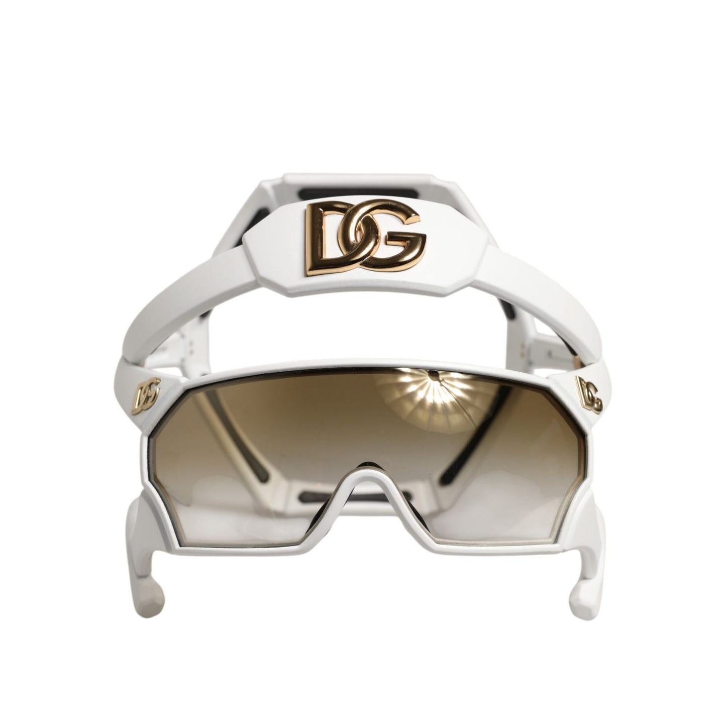 Dolce & Gabbana White Acetate Next Generation Mask Eyewear Sunglasses