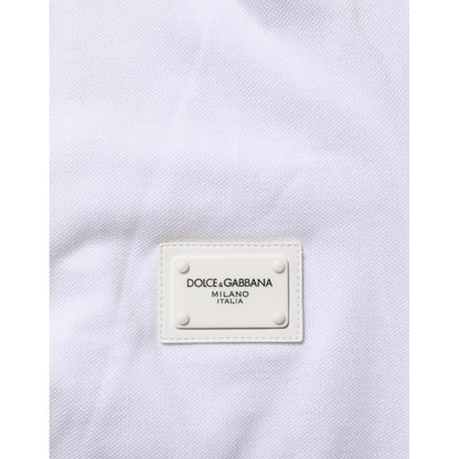 Dolce & Gabbana White Collared Short Sleeves Polo T-shirt
