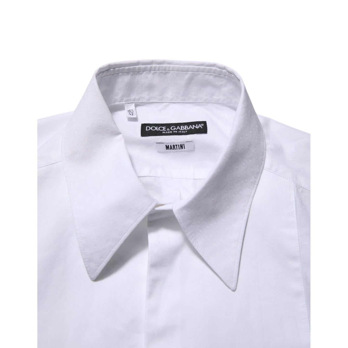 Dolce & Gabbana White Cotton MARTINI Bib Formal Dress Shirt