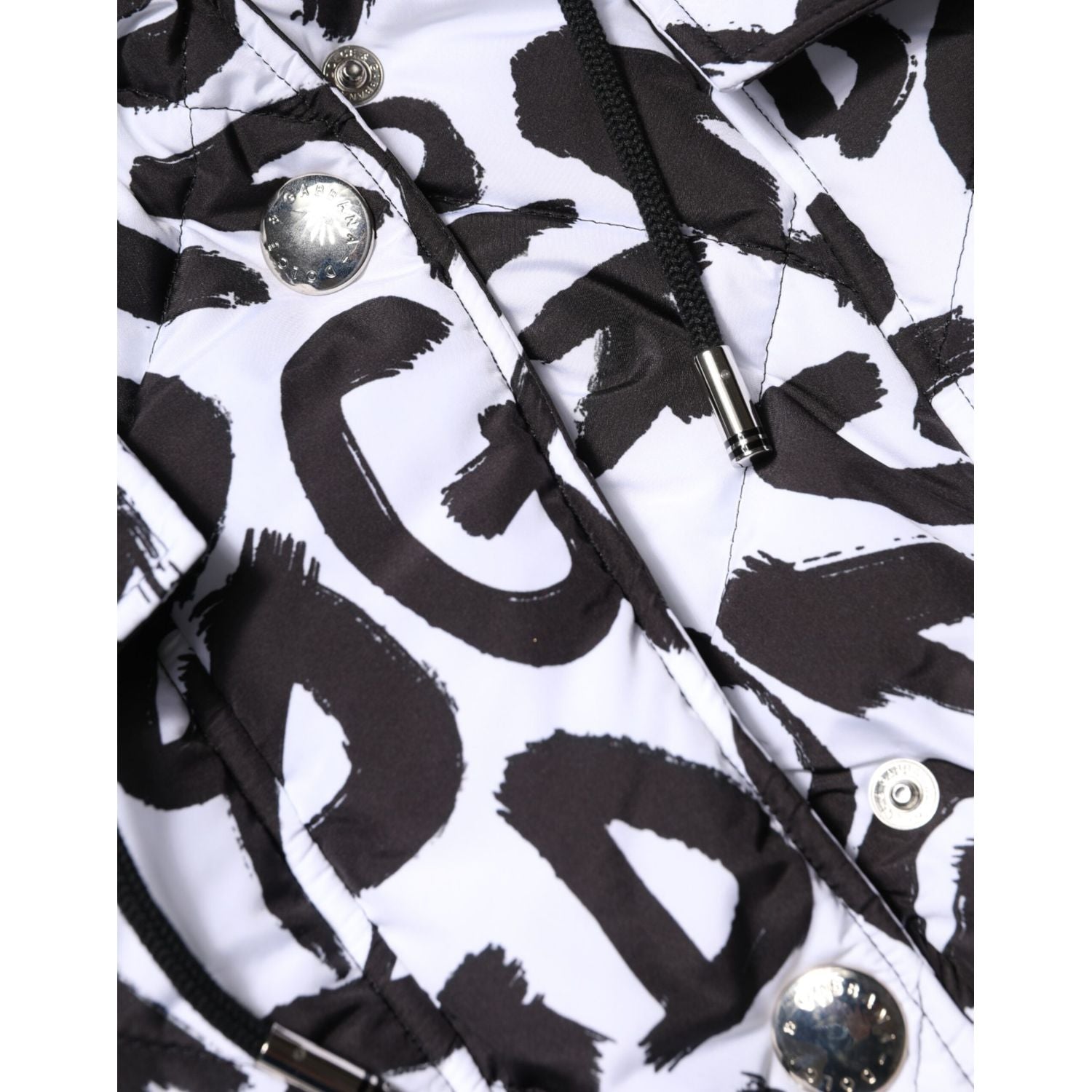 Dolce & Gabbana White DG Mania Hooded Sleeveless Puffer Jacket