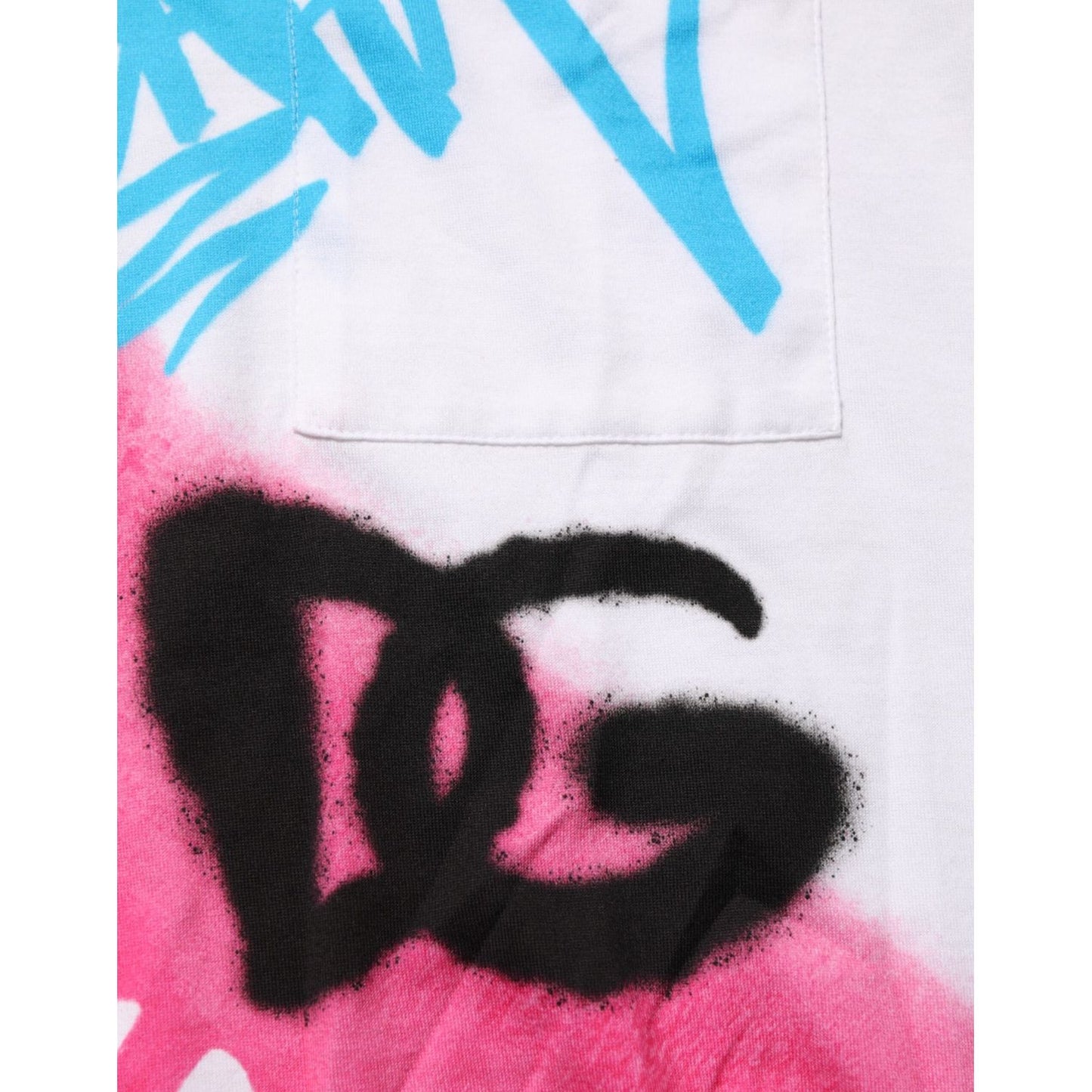 Dolce & Gabbana White Graphic Print Cotton Crew Neck T-shirt