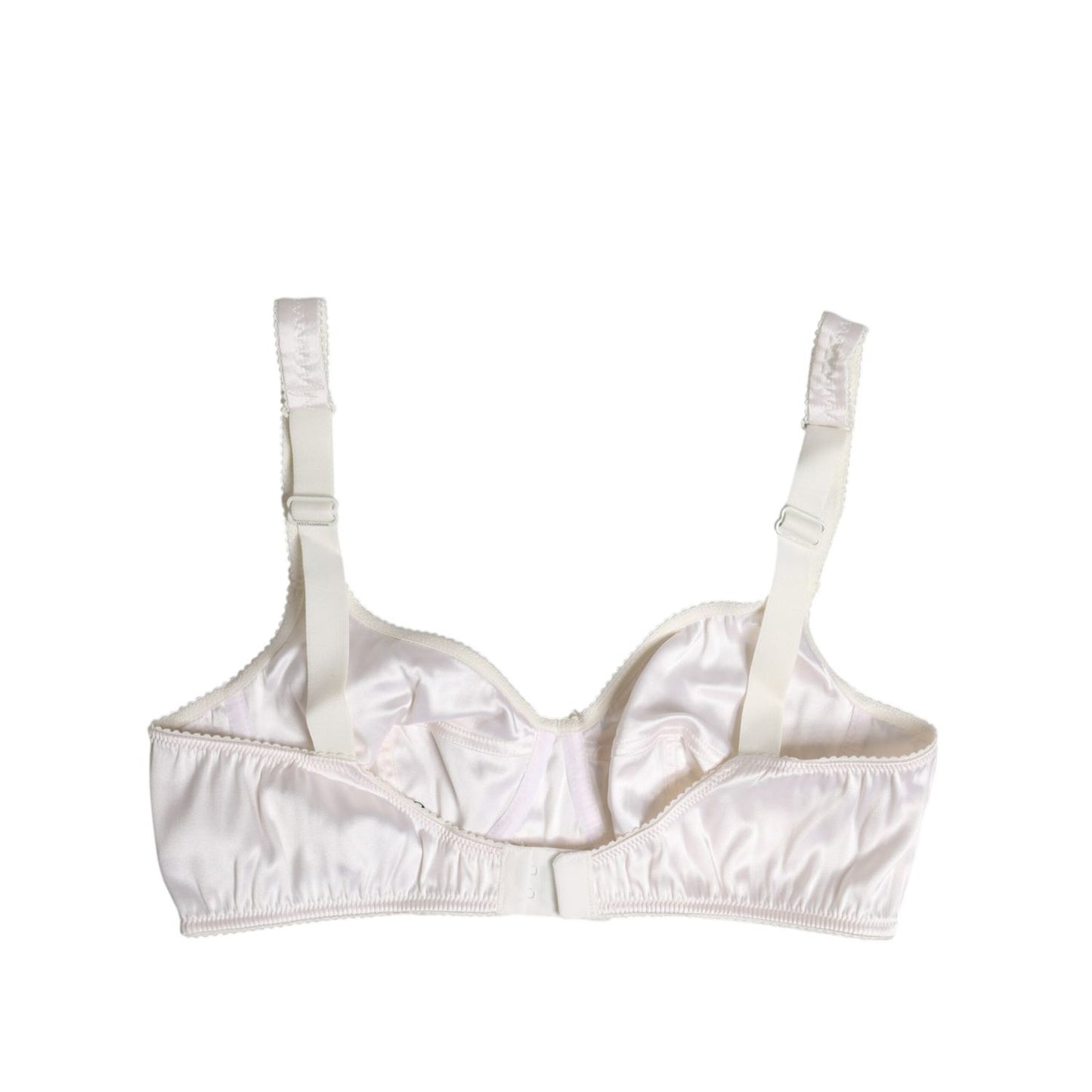 Dolce & Gabbana White Silk Balconette Non Wire Bra Underwear