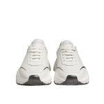 Dolce & Gabbana White Silver DAYMASTER Leather Men Sneakers Shoes front view