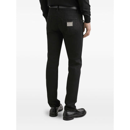 Dolce & Gabbana five pockets logo plaque Denim cotton jeans