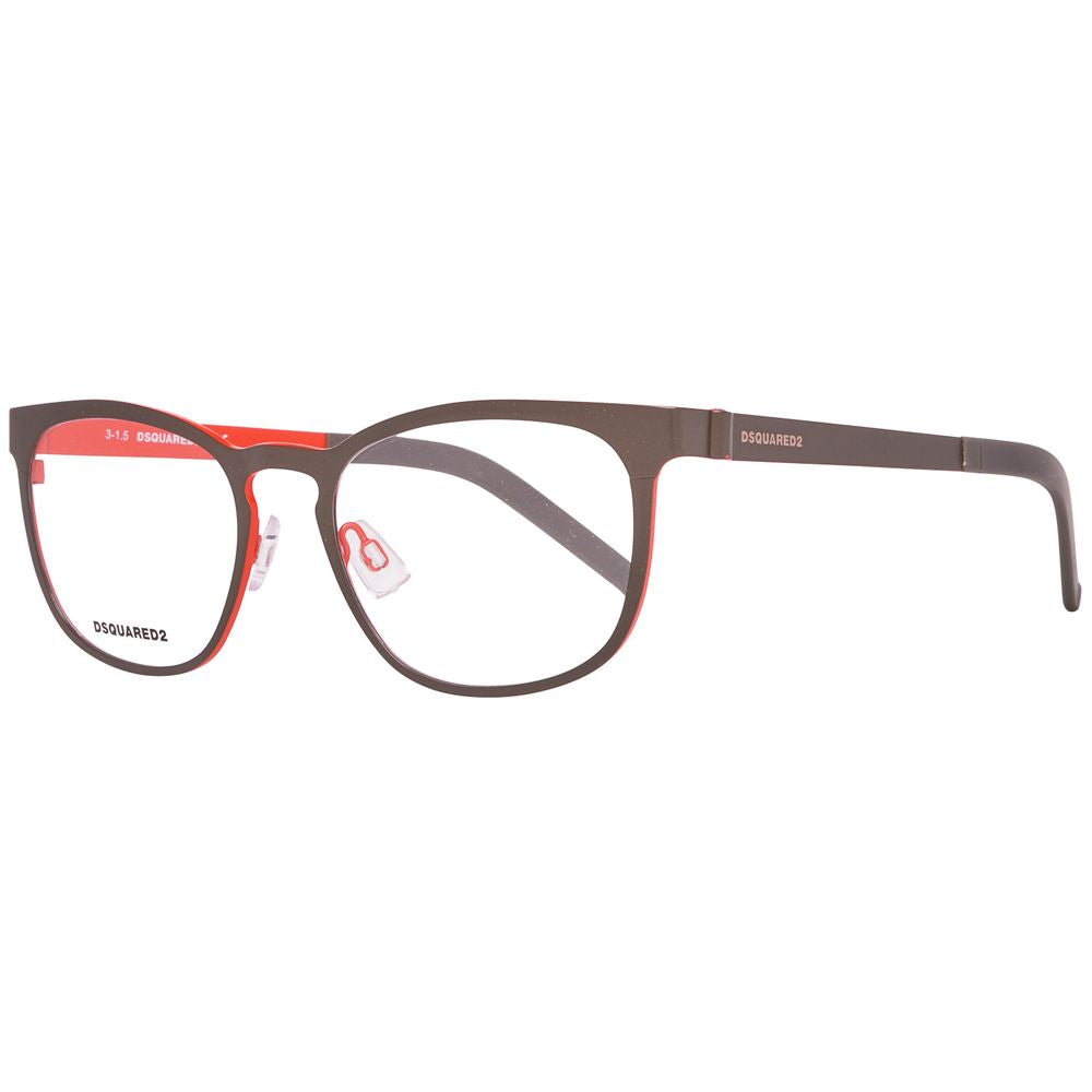 Dsquared² Bicolor Metal Frames - Stylish women's glasses with 51/18/140 mm dimensions. Category 3 eyewear, red and brown flock color.