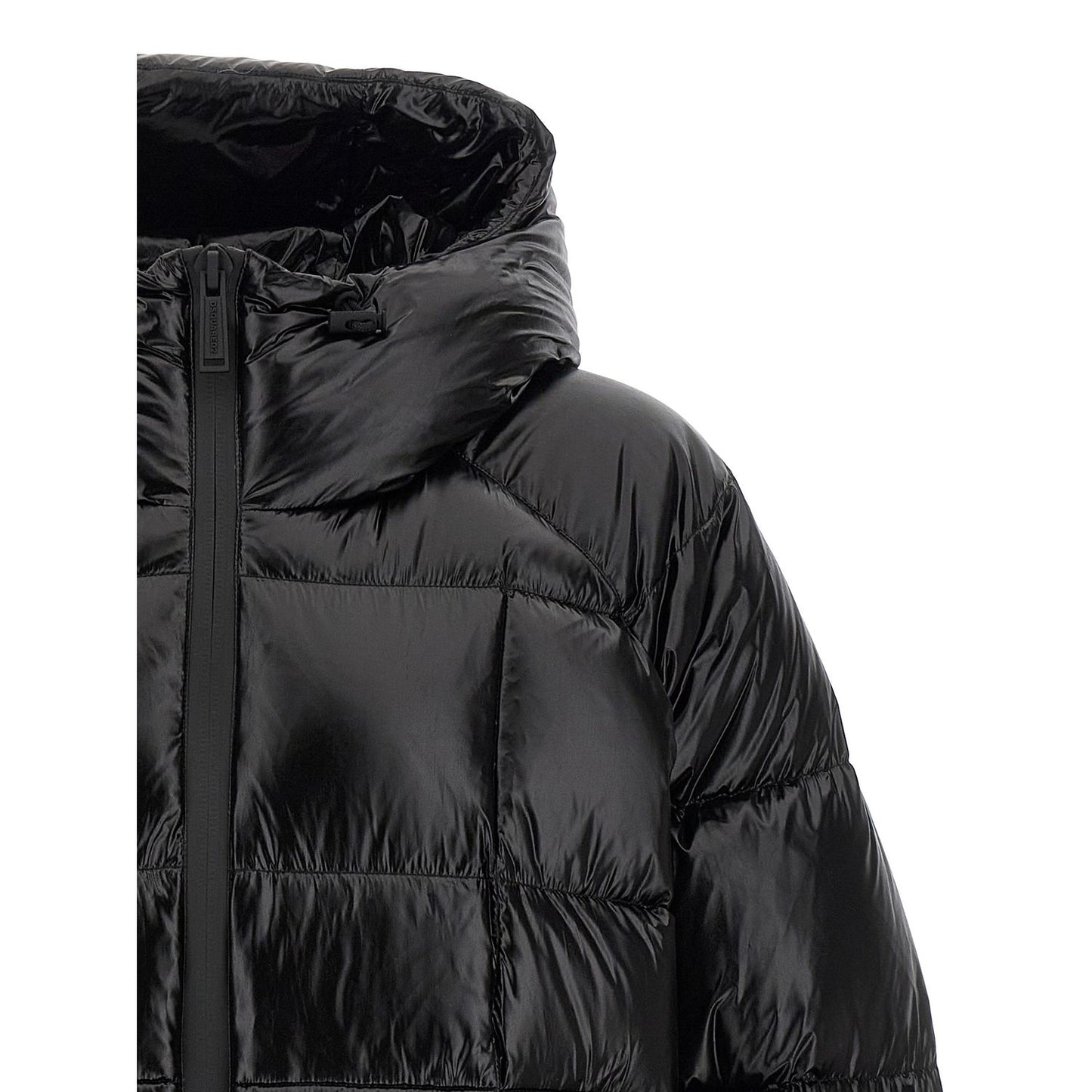 Dsquared² Black Polyamide Full-Length Jacket