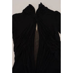 Dsquared² Black Viscose Long Sleeves Cut Out Mini Dress with zipper closure and logo details, front view