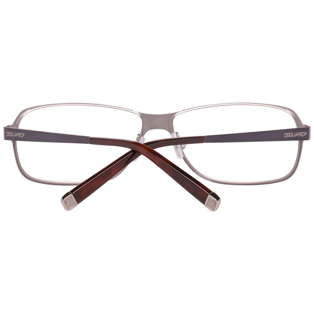 Dsquared² Blue Metal Frames with brown temples, model DQ5057-091-56, front and back view, size 56/13/140 mm, eyewear for men.