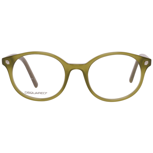 Dsquared² Chic Green Unisex Eyewear - iconic full-rim glasses with durable plastic frames and spring hinges for a stylish, comfortable fit.