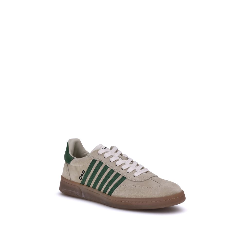 Dsquared² Green Calf Leather Bos Taurus Low Top Sneakers