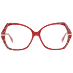 Emilio Pucci Red Women Optical Frames in full-rim style, featuring a vibrant red plastic frame and spring hinges for comfort.