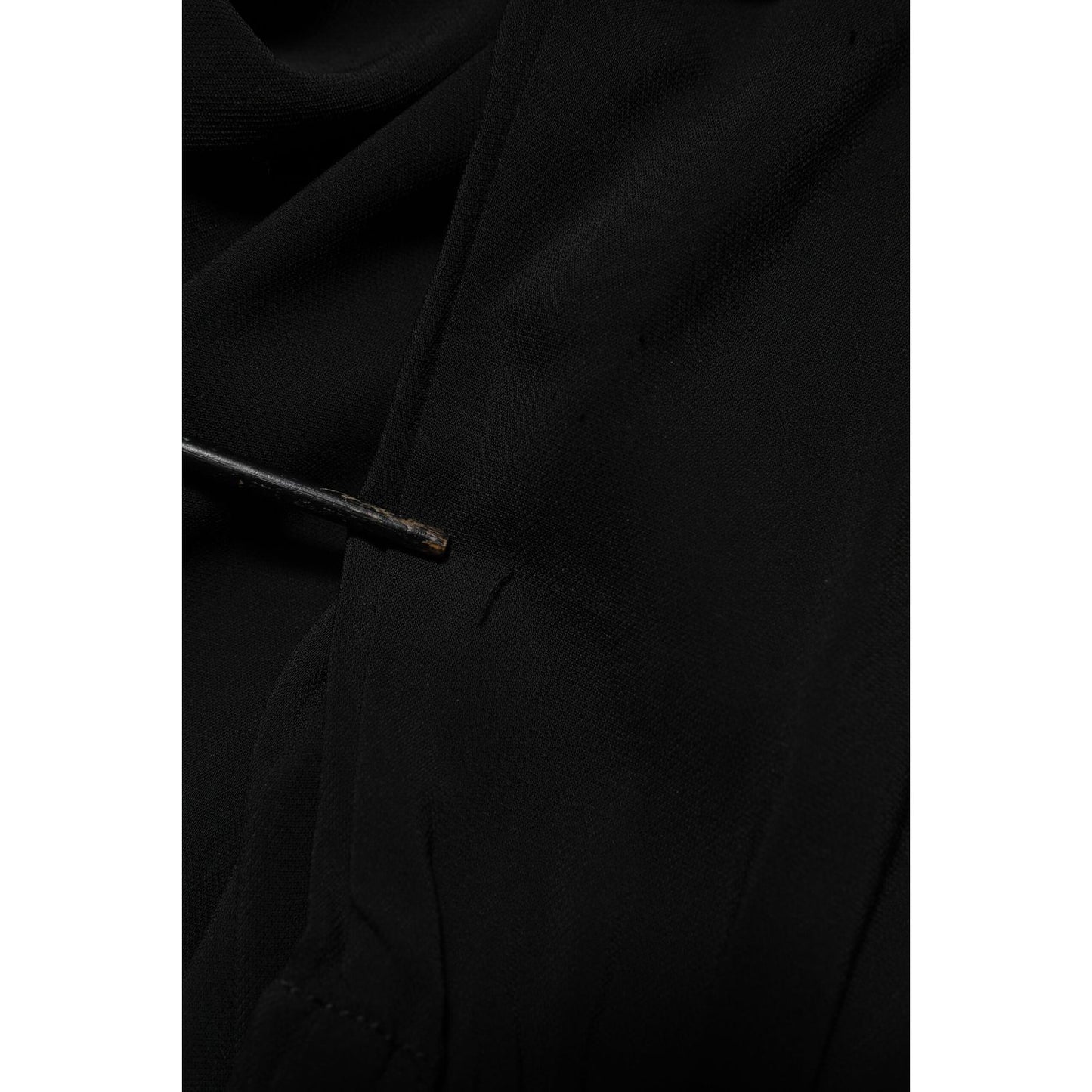 Emporio Armani Black Viscose Blend Shirt Style Belted Dress