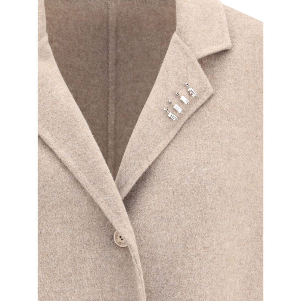 Ermanno Scervino Beige Wool Coat