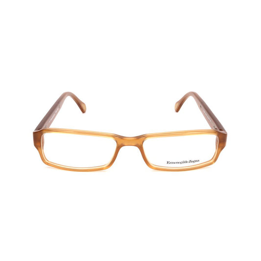 Ermenegildo Zegna Brown Plastic Frames for men, model VZ35570T91, 54/17/145 mm dimensions in brown plastic material.