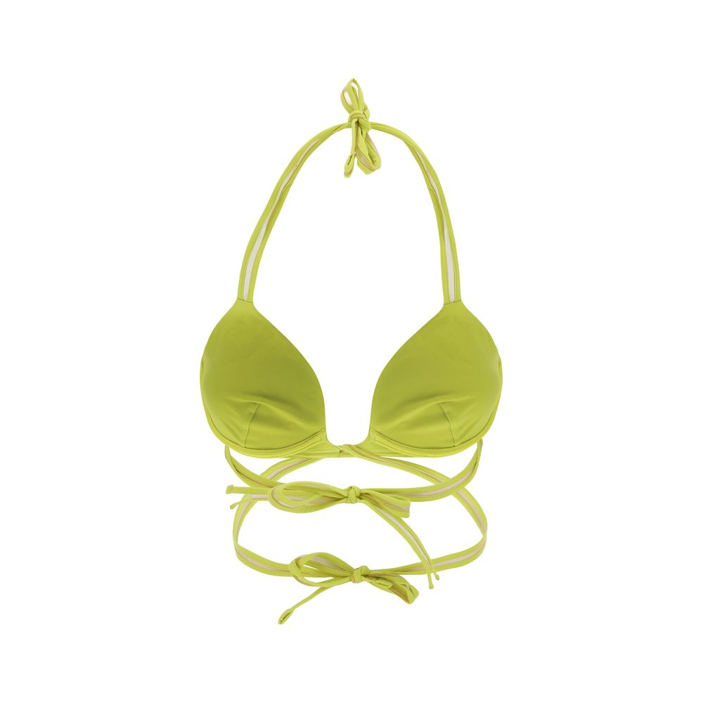 Exilia Yellow Polyamide Bikini - Noosa Top with triangle design and braided lace SS24