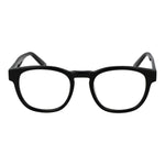 Fila Black Unisex Glasses Frame in full-rim stainless steel with demo lenses, aviator style, size 54-16-140.