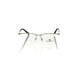 Frankie Morello Black Metallic Unisex Frame - Clubmaster eyeglasses with sleek black finish and bold Italian design.