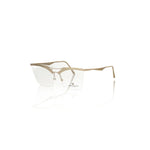 Frankie Morello Brown Metallic Fiber Women Frame Clubmaster eyeglasses with glitter brown metal design, perfect blend of classic and modern style